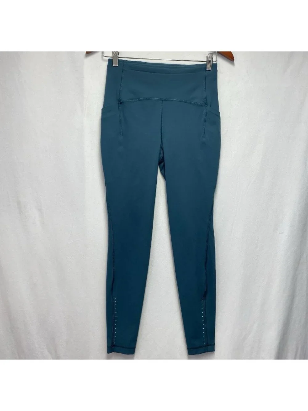 Lululemon Swift Speed High-Rise Athletic Leggings Women Size 6 Teal Side Pockets